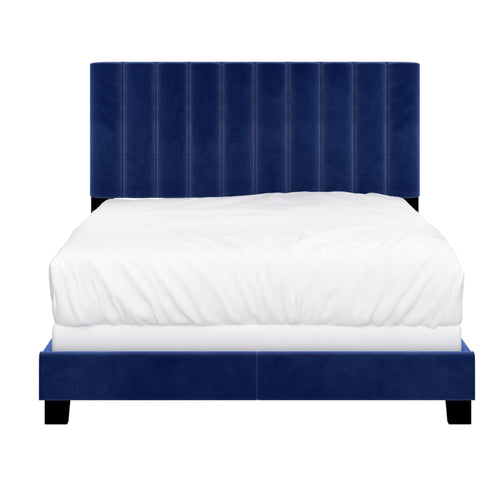 JEDD 54” Blue Double Bed Frame | Modern Upholstered Bed GTA Bedroom Furniture