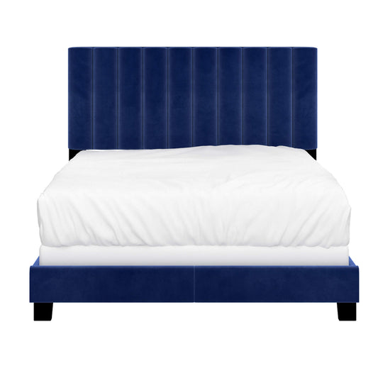 JEDD 54” Blue Double Bed Frame | Modern Upholstered Bed GTA Bedroom Furniture