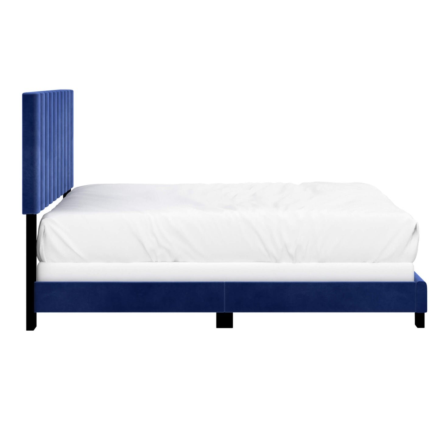 JEDD 54” Blue Double Bed Frame | Modern Upholstered Bed GTA Bedroom Furniture