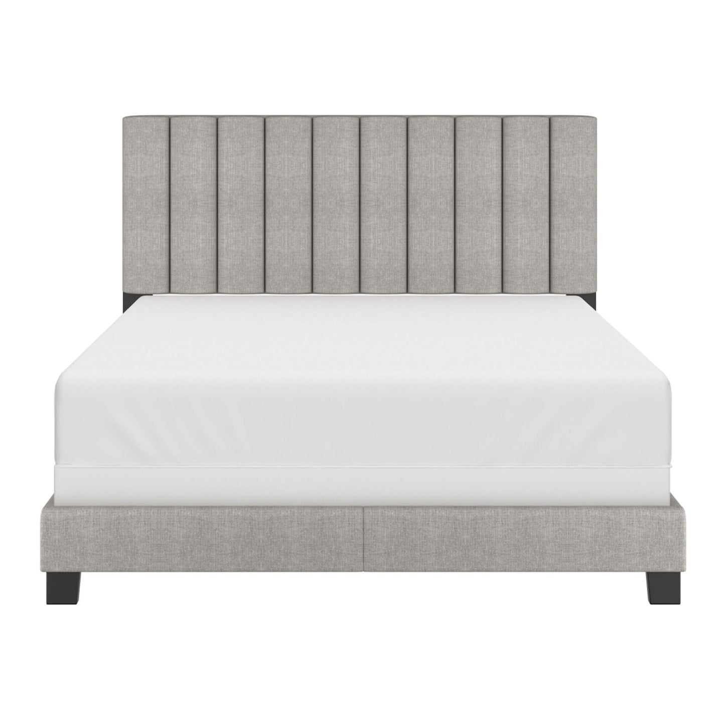 JEDD 60” Charcoal Upholstered Queen Bed Frame | Tufted Headboard