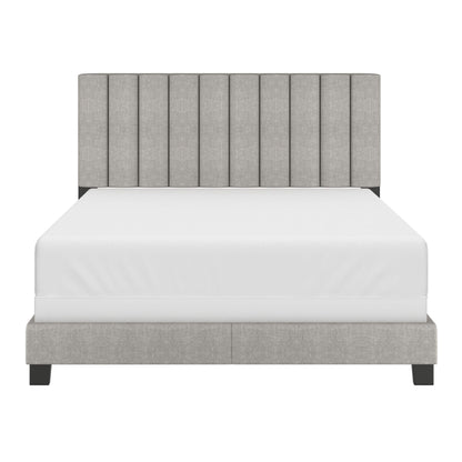 JEDD 60” Charcoal Upholstered Queen Bed Frame | Tufted Headboard