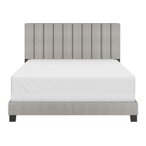 JEDD 60” Charcoal Upholstered Queen Bed Frame | Tufted Headboard