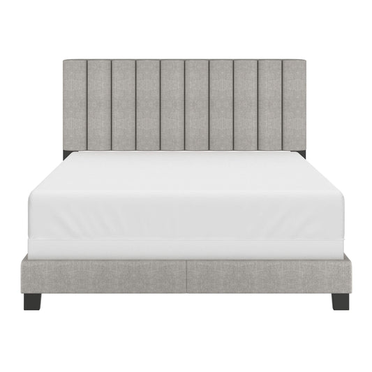 JEDD 60” Charcoal Upholstered Queen Bed Frame | Tufted Headboard