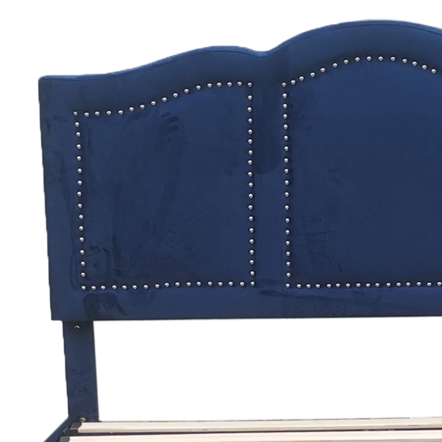 DIANA 78” Blue King Storage Bed | Velvet Upholstered Platform Bed with Drawers
