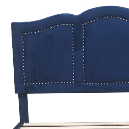 DIANA 78” Blue King Storage Bed | Velvet Upholstered Platform Bed with Drawers