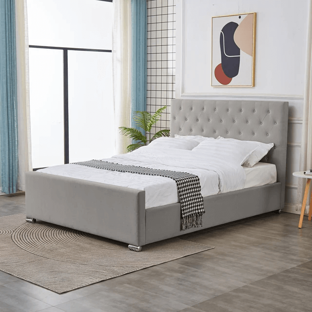 Sudais Homes 78” King Bed Frame Black | Heavy Duty Platform Bed No Box Spring