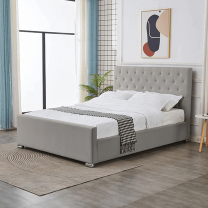 Sudais Homes 78” King Bed Frame Black | Heavy Duty Platform Bed No Box Spring