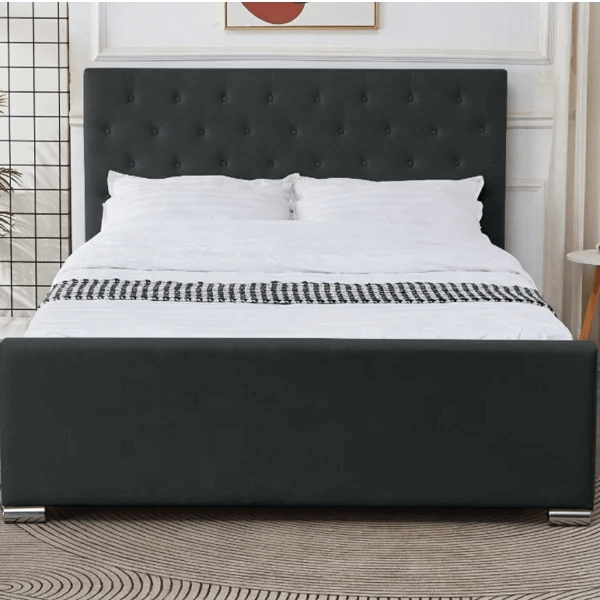 Sudais Homes 78” King Bed Frame Black | Heavy Duty Platform Bed No Box Spring