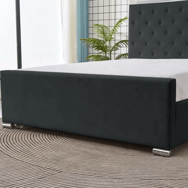 Sudais Homes 78” King Bed Frame Black | Heavy Duty Platform Bed No Box Spring