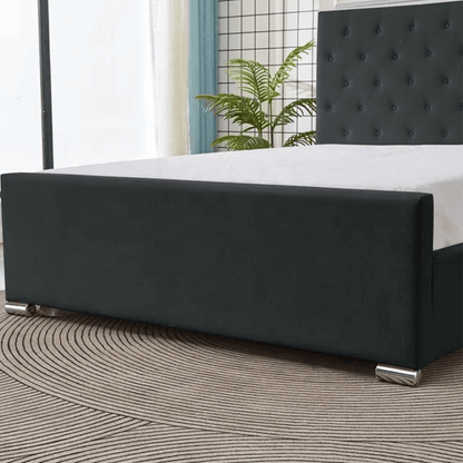 Sudais Homes 78” King Bed Frame Black | Heavy Duty Platform Bed No Box Spring
