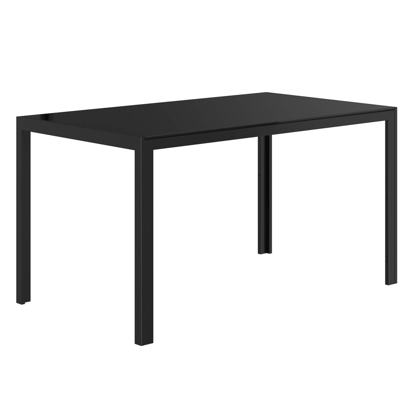 CONTRA Black Glass Dining Table | Modern 6-Seater Tempered Glass Table
