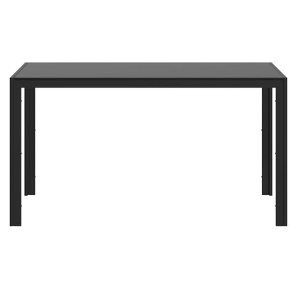 CONTRA Black Glass Dining Table | Modern 6-Seater Tempered Glass Table
