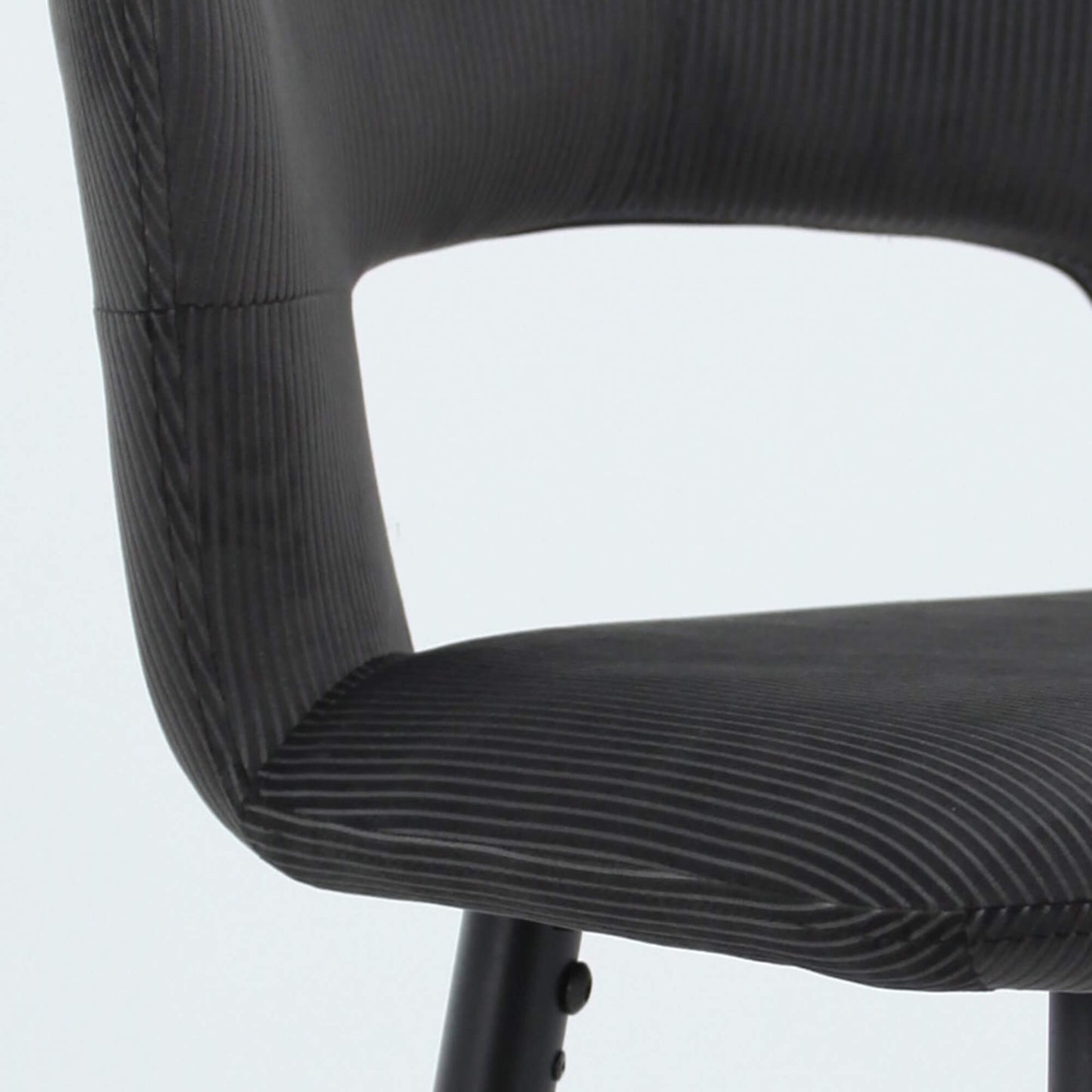 CAMILLE 26” Counter Stools Charcoal (Set of 2) | Velvet Corduroy Modern Bar Chairs