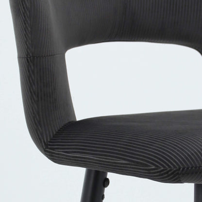 CAMILLE 26” Counter Stools Charcoal (Set of 2) | Velvet Corduroy Modern Bar Chairs