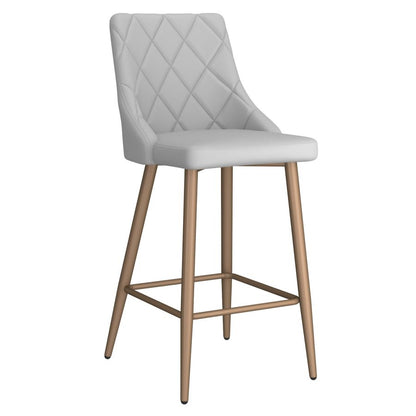 Antoine 26” Counter Stools Black (Set of 2) | Faux Leather Bar Chairs with Gold Accent