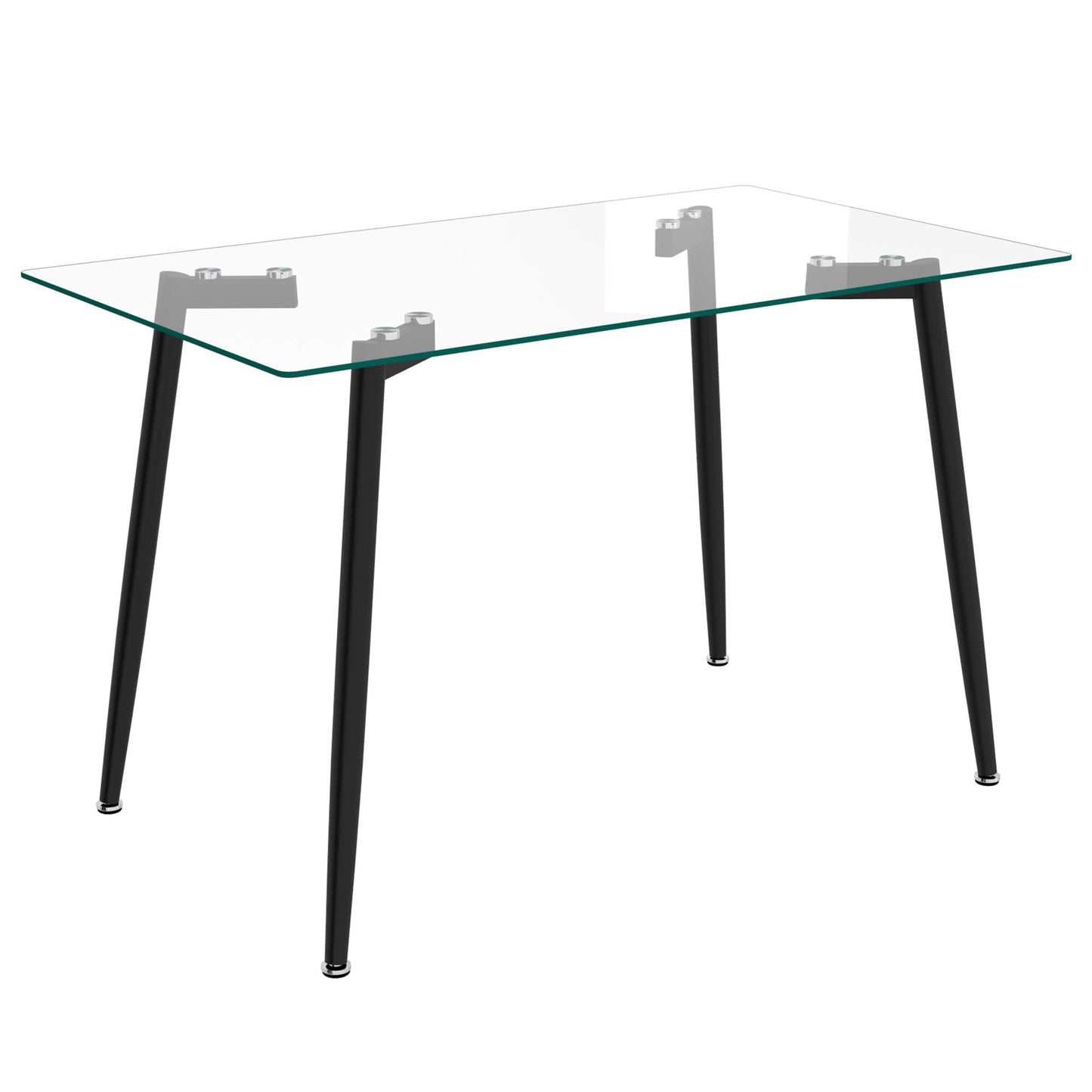 ABBOT 5PC Dining Set | Glass Table with 4 Chairs Modern Black Dining Set