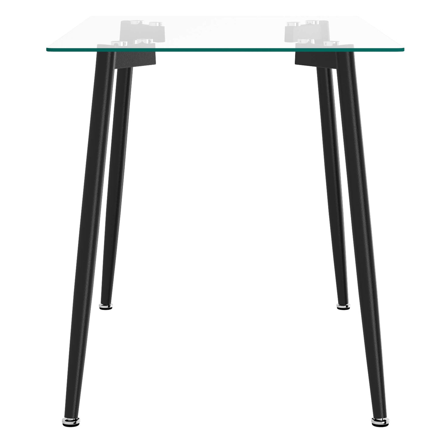 ABBOT 5PC Dining Set | Glass Table with 4 Chairs Modern Black Dining Set