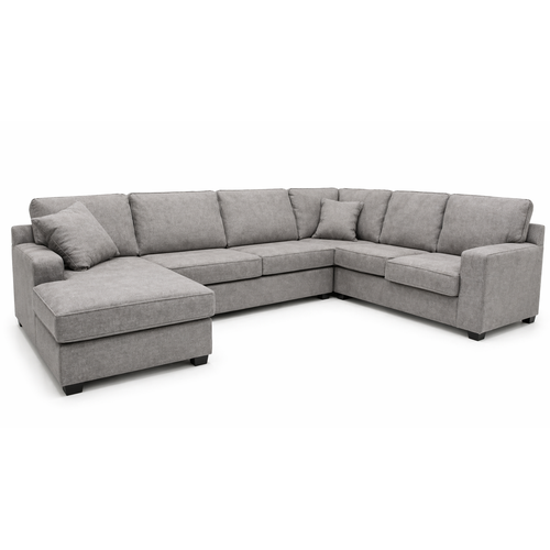 Sudais Homes U-Shaped Sectional Sofa Grey | Large Modern Corner Couch
